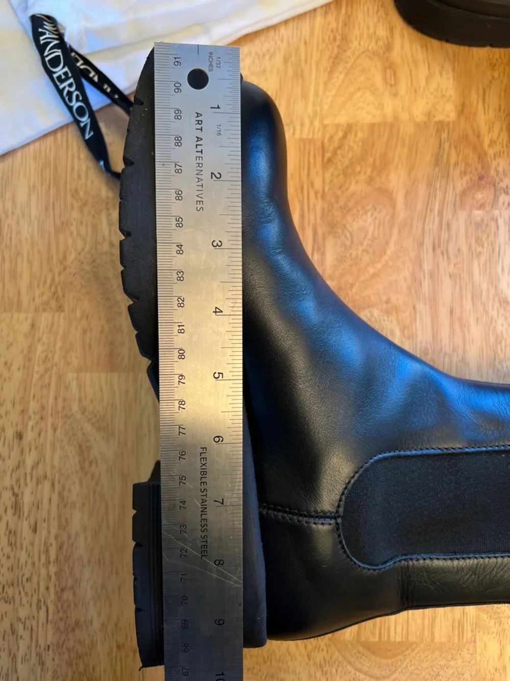 JW Anderson Black Leather Chelsea Boots 38 EU - Picture 15 of 16